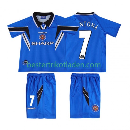 Fußballtrikot Manchester United CONTONA 7 1996 1998 Retro Ausweich Trikot 3rd Kurzarm für Kinder