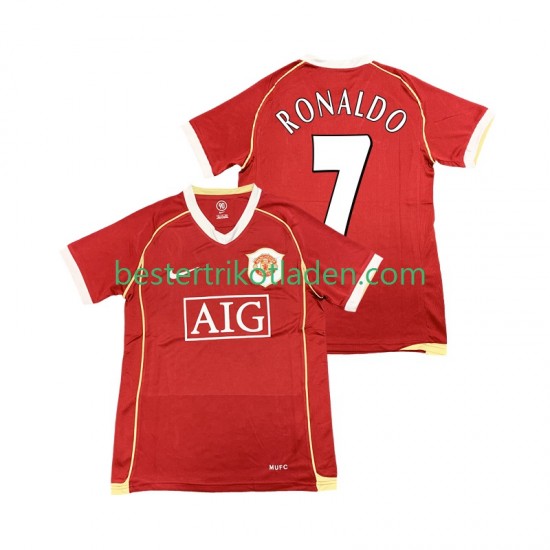 Fußballtrikot Manchester United Cristiano Ronaldo 7 2007 Retro Heim Trikot Home 2006 Kurzarm für Herren
