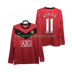 Fußballtrikot Manchester United GIGGS 11 2009 Retro Heim Trikot Home 2010 Langarm für Herren