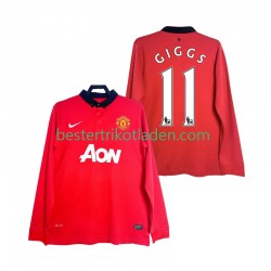 Fußballtrikot Manchester United GIGGS 11 2013 2014 Retro Heim Trikot Home Langarm für Herren