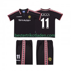 Fußballtrikot Manchester United GIGGS 11 1998 Retro Auswärts Trikot Away 1999 Kurzarm für Kinder