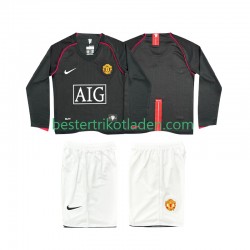 Fußballtrikot Manchester United 2007 Retro Auswärts Trikot Away 2008 Langarm für Kinder