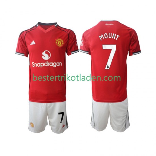 Fußballtrikot Manchester United Mason Mount 7 Heim Trikot Home 2025-2026 Kurzarm für Kinder