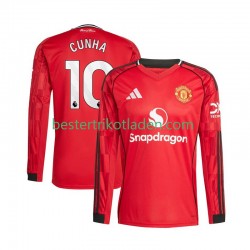 Fußballtrikot Manchester United Matheus Cunha 10 Heim Trikot Home 2025-2026 Langarm für Herren