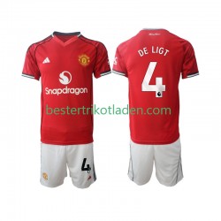 Fußballtrikot Manchester United Matthijs de Ligt 4 Heim Trikot Home 2025-2026 Kurzarm für Kinder