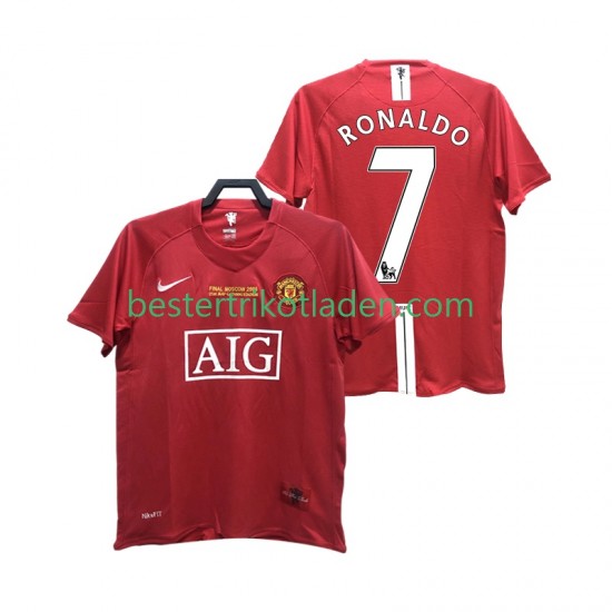 Fußballtrikot Manchester United RONALDO 7 2007 Retro Heim Trikot Home 2008 Kurzarm für Herren