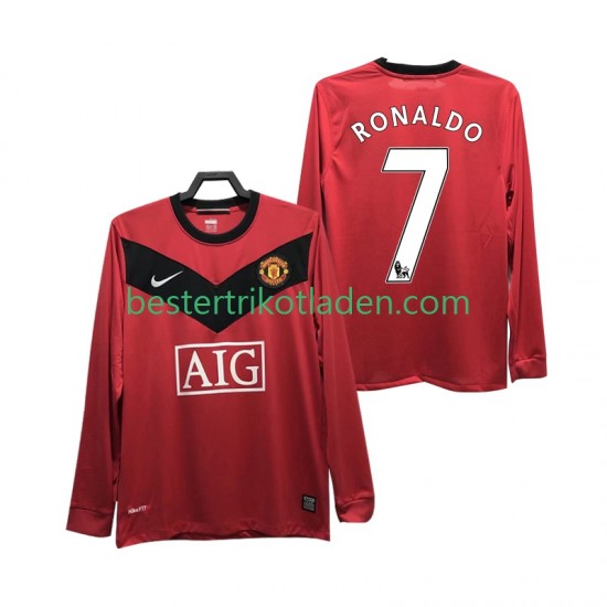 Fußballtrikot Manchester United RONALDO 7 2009 Retro Heim Trikot Home 2010 Langarm für Herren