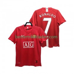 Fußballtrikot Manchester United RONALDO 7 Premier League 2007 Retro Heim Trikot Home 2008 Kurzarm für Herren
