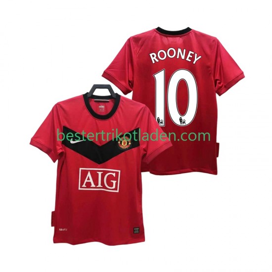 Fußballtrikot Manchester United ROONEY 10 2009 Retro Heim Trikot Home 2010 Kurzarm für Herren
