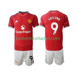 Fußballtrikot Manchester United Rasmus Hojlund 9 Heim Trikot Home 2025-2026 Kurzarm für Kinder