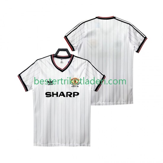 Fußballtrikot Manchester United 1983 1984 Retro Auswärts Trikot Away Kurzarm für Herren