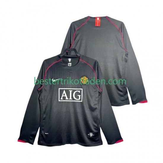 Fußballtrikot Manchester United 2007 Retro Auswärts Trikot Away 2008 Langarm für Herren