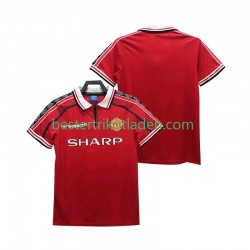 Fußballtrikot Manchester United 1998 Retro Heim Trikot Home 1999 Kurzarm für Herren