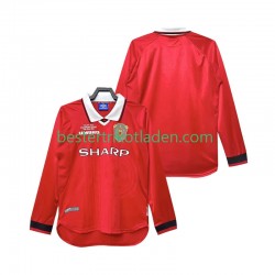 Fußballtrikot Manchester United 2000 Retro Heim Trikot Home 1999 Langarm für Herren