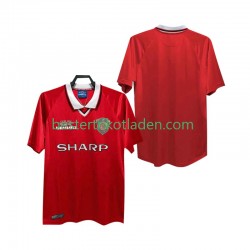 Fußballtrikot Manchester United 2000 Retro Heim Trikot Home 1999 Kurzarm für Herren