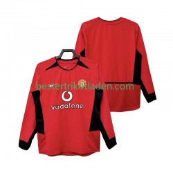Fußballtrikot Manchester United 2002 Retro Heim Trikot Home 2004 Langarm für Herren
