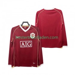 Fußballtrikot Manchester United 2007 Retro Heim Trikot Home 2006 Langarm für Herren