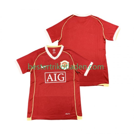Fußballtrikot Manchester United 2007 Retro Heim Trikot Home 2006 Kurzarm für Herren