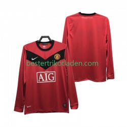 Fußballtrikot Manchester United 2009 Retro Heim Trikot Home 2010 Langarm für Herren