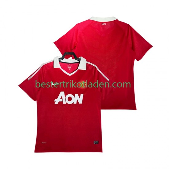 Fußballtrikot Manchester United Retro Heim Trikot Home 2011 2010 Kurzarm für Herren