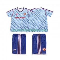 Fußballtrikot Manchester United 1990 1992 Retro Auswärts Trikot Away Kurzarm für Kinder