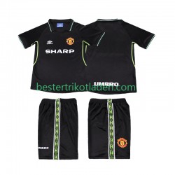 Fußballtrikot Manchester United 1998 Retro Ausweich Trikot 3rd 1999 Kurzarm für Kinder