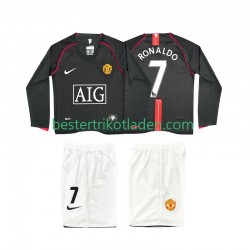 Fußballtrikot Manchester United Ronaldo 7 2007 Retro Auswärts Trikot Away 2008 Langarm für Kinder