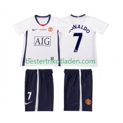 Fußballtrikot Manchester United Ronaldo 7 Champions League 2009 Retro Auswärts Trikot Away 2008 Kurzarm für Kinder
