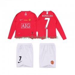 Fußballtrikot Manchester United Ronaldo 7 Premier League 2009 Retro Heim Trikot Home 2008 Langarm für Kinder