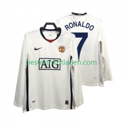 Fußballtrikot Manchester United Ronaldo 7 Premier League 2009 Retro Auswärts Trikot Away 2008 Langarm für Herren