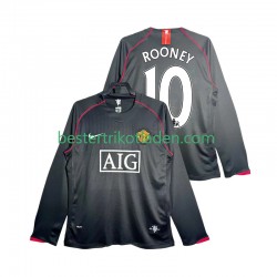 Fußballtrikot Manchester United Rooney 10 2007 Retro Auswärts Trikot Away 2008 Langarm für Herren