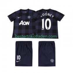 Fußballtrikot Manchester United Rooney 10 2013 2014 Retro Auswärts Trikot Away Kurzarm für Kinder