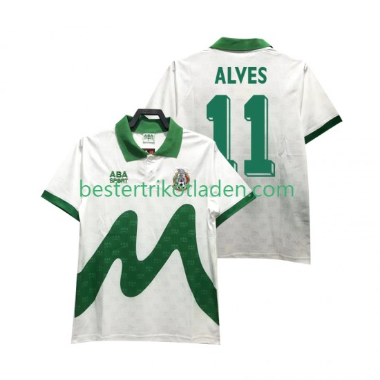 Fußballtrikot Mexiko ALVES 11 1995 Retro Auswärts Trikot Away Kurzarm für Herren