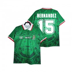 Fußballtrikot Mexiko HERNANDEZ 15 1998 Retro Heim Trikot Home Kurzarm für Herren