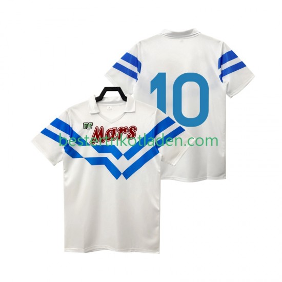 Fußballtrikot SSC Neapel 10 1988 1989 Retro Auswärts Trikot Away Kurzarm für Herren