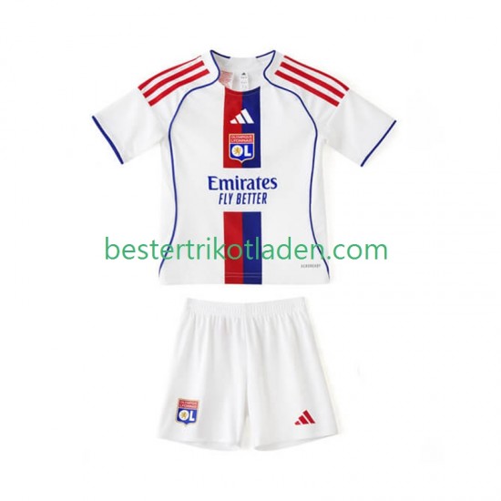 Fußballtrikot Olympique Lyon Heim Trikot Home 2025-2026 Kurzarm für Kinder
