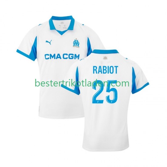 Fußballtrikot Olympique Marseille Adrien Rabiot 25 Heim Trikot Home 2025-2026 Kurzarm für Herren