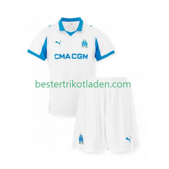 Fußballtrikot Olympique Marseille Heim Trikot Home 2025-2026 Kurzarm für Kinder