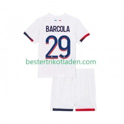 Fußballtrikot Paris Saint-Germain Bradley Barcola 29 Auswärts Trikot Away 2025-2026 Kurzarm für Kinder