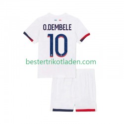 Fußballtrikot Paris Saint-Germain Ousmane Dembele 10 Auswärts Trikot Away 2025-2026 Kurzarm für Kinder