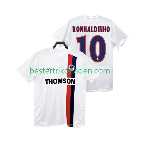Fußballtrikot Paris Saint-Germain RONHALDINHO 10 2002 2003 Retro Auswärts Trikot Away Kurzarm für Herren