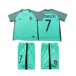Fußballtrikot Portugal Cristiano Ronaldo 7 2016 Retro Auswärts Trikot Away Kurzarm für Kinder