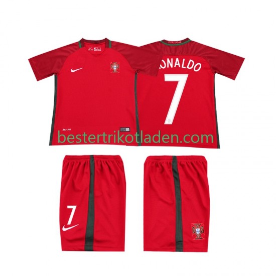 Fußballtrikot Portugal RONALDO 7 2016 Retro Heim Trikot Home Kurzarm für Kinder