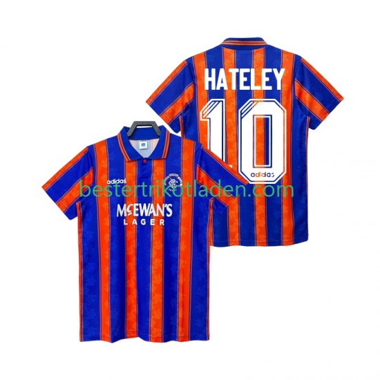 Fußballtrikot Rangers HATELEY 10 1993 Retro Auswärts Trikot Away 1994 Kurzarm für Herren