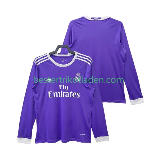 Fußballtrikot Real Madrid 2016 2017 Retro Auswärts Trikot Away Langarm für Herren