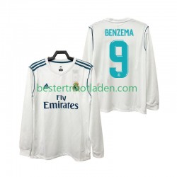 Fußballtrikot Real Madrid BENZEMA 9 2017 2018 Retro Heim Trikot Home Langarm für Herren