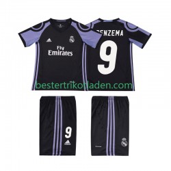 Fußballtrikot Real Madrid BENZEMA 9 2016 2017 Retro Ausweich Trikot 3rd Kurzarm für Kinder