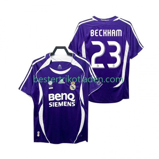 Fußballtrikot Real Madrid Beckham 23 2007 Retro Auswärts Trikot Away 2006 Kurzarm für Herren