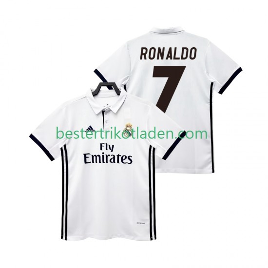 Fußballtrikot Real Madrid CRISTIANO RONALDO 7 2017 2018 Retro Heim Trikot Home Kurzarm für Herren