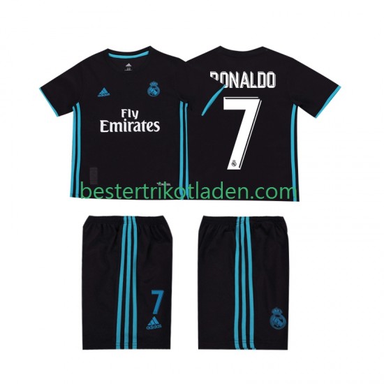 Fußballtrikot Real Madrid Cristiano Ronaldo 7 2017 2018 Retro Auswärts Trikot Away Kurzarm für Kinder